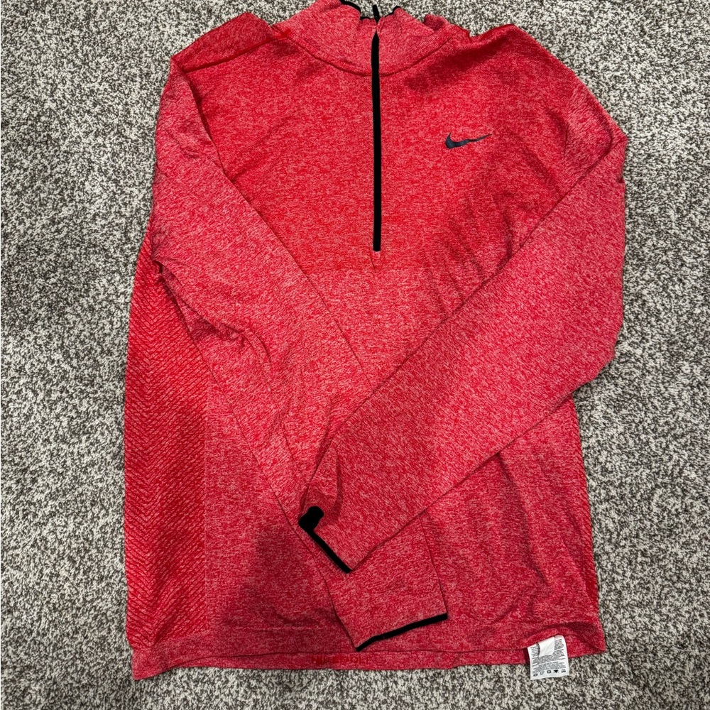 Nike Golf Red and Black Quarter-Zip Top